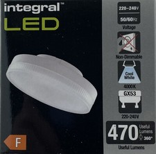 Packs of Integral LED GX53 5=40w Cool White 4000k 470lm 240v Non-Dimmable
