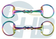 Double Jointed Eggbutt Snaffle Rainbow Bit Stainless Steel