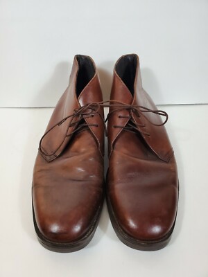 Lands End Chukka Boots Mens Brown Size 10 Pebble Leather Lace Up Business Casual Land main image 4