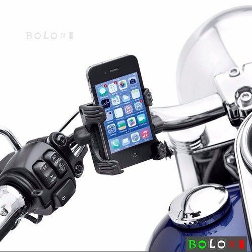 Black Handlebar Mount Phone Carrier Set #76000537 and #76000549 For Harley - Afbeelding 1 van 12