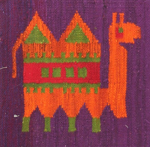Vintage Small 1970's Polish Textile Wall Hanging PURPLE CAMEL 41 cm - Picture 2 of 4