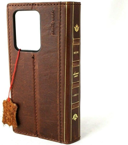 Funda de cuero natural genuino para Galaxy S20 ultra billetera libro biblia diseño davis - Imagen 7 de 8