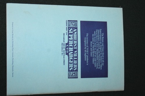 Amherst Villiers Superchargers Sales Catalogue 1929 London Motor Show - Picture 17 of 17