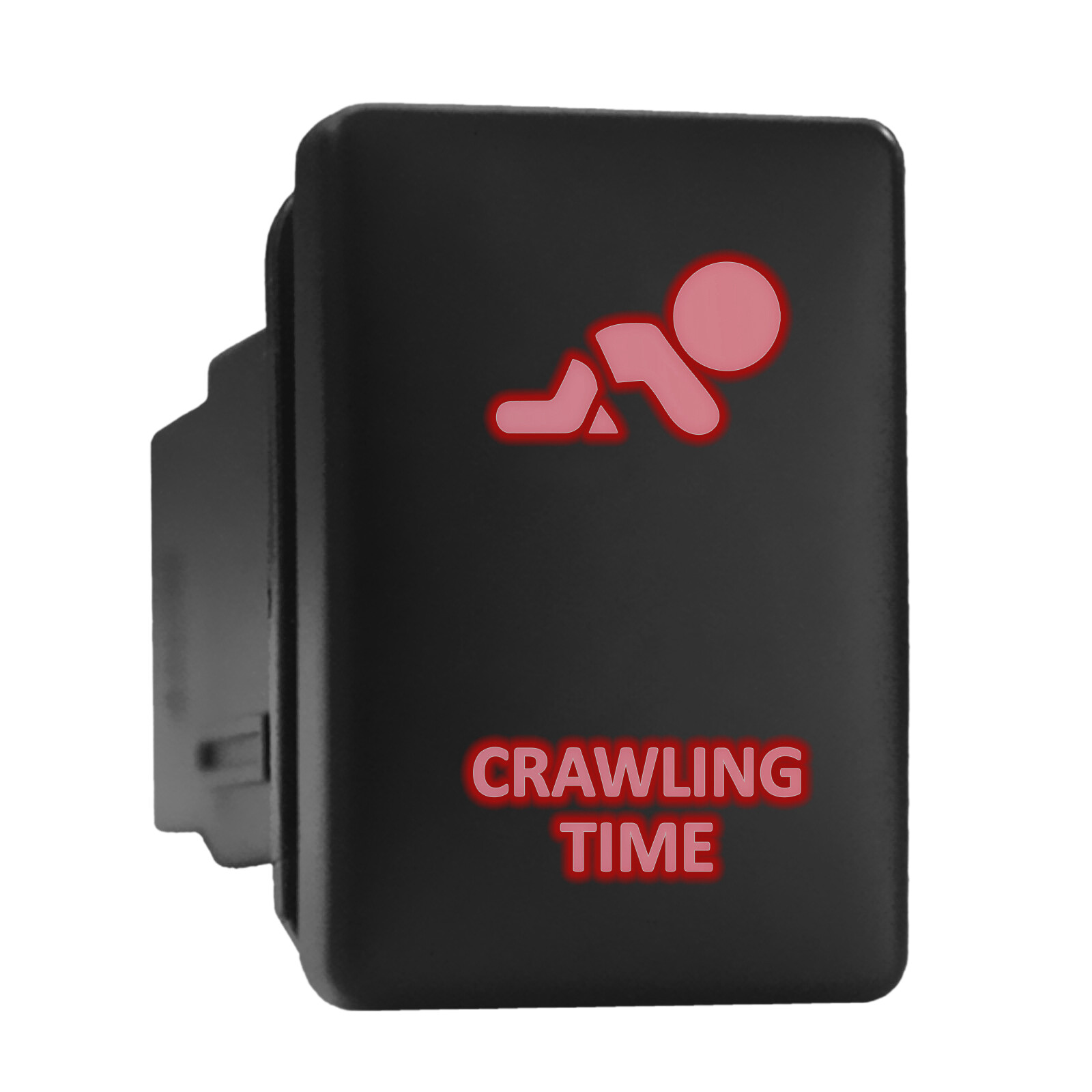 Red Backlit Push-In Switch 1.28x0.87 for Toyota Crawl Mode  