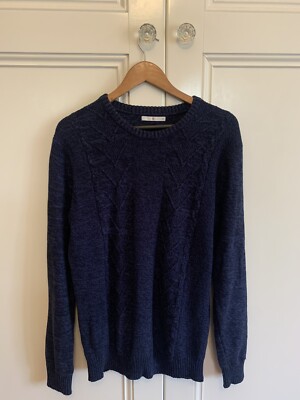 TARGET Mens Size S Blue Cotton Cable Knit Jumper Pullover