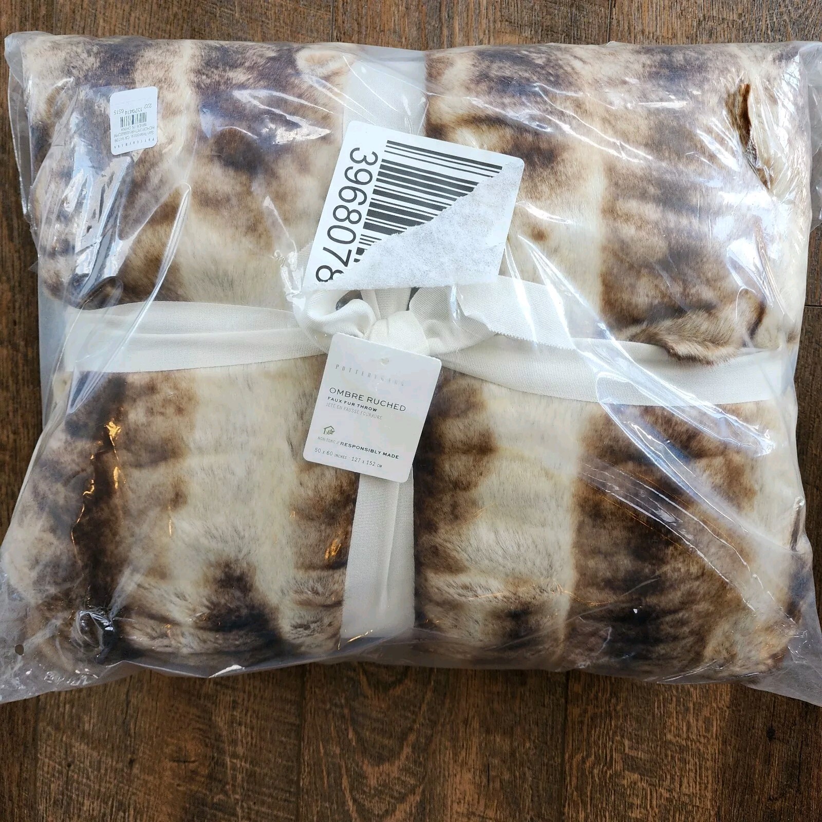 Pottery Barn Faux Fur Throw Blanket Caramel Ombre 50x60 eBay