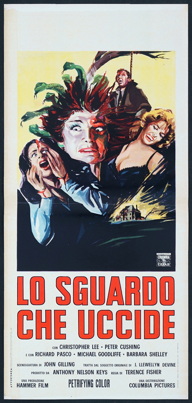 Locandina originale film Lo sguardo che uccide (1964) - Regia di Terence Fisher