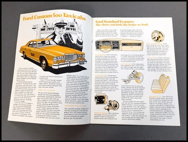 1975 Ford Taxi Cab Original Car Sales Brochure Catalog - Custom 500 Torino Foto 3 de 4