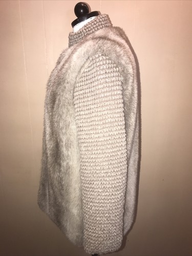 Vintage Sherwood Of Ohio donna SET 2 pezzi gilet e giacca maglia manica pelliccia sintetica 9/10 - Foto 6 di 12