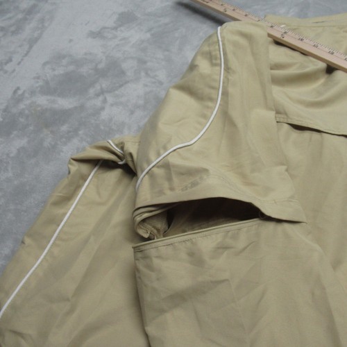 Greg Norman Golf Jacket Men Large Khaki 1/4 Zip Weather Essential Zip Sleeve NEW - Picture 5 of 15