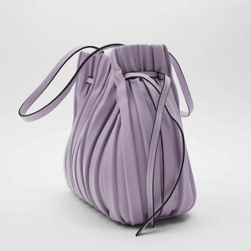 Bolsos de cubo para mujer con cordón plisado bolso de hombro hobo bandolera cubo - Imagen 17 de 24