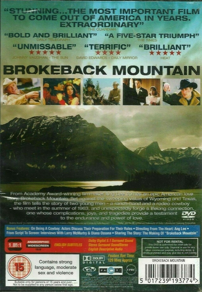 Brokeback Mountain (DVD-2006,1-Disc) Region 2. Jake Gyllenhaal