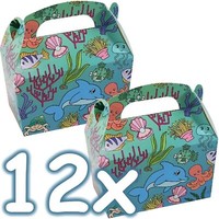 12 Geschenkboxen Meerestiere - Mitgebsel Ocean Kindergeburtstag Geburtstag Set