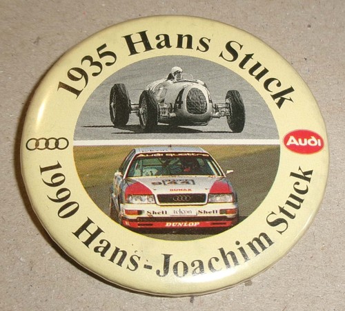 Pin botón AUDI 1935 Hans Stuck 1990 Hans-Joachim Stuck - Imagen 2 de 2