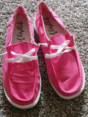 Gypsy Jazz Womans Pink Canvas Slip On Sneaker Shoe Size