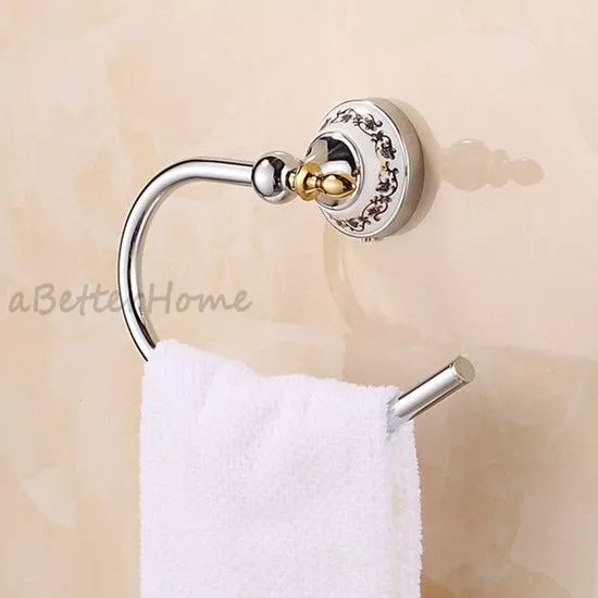 Modern Ceramic Bathroom Hand Towel Hanger Wall Mounted Face Towel