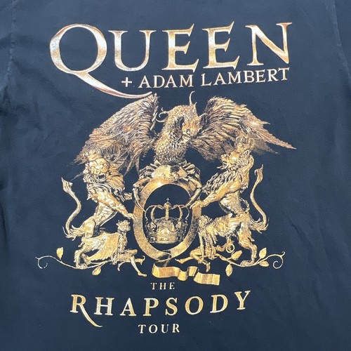 QUEEN + ADAM LAMBERT The Rhapsody Concert Tour T-Shirt Medium 2 sided Black . - Picture 2 of 8