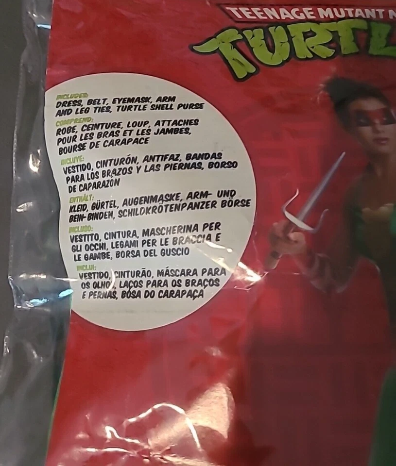 Sexy Disfraz de Rafael Tortugas Ninja Mutantes Adolescentes Adultos Talla Pequeña Halloween Foto 4 de 4