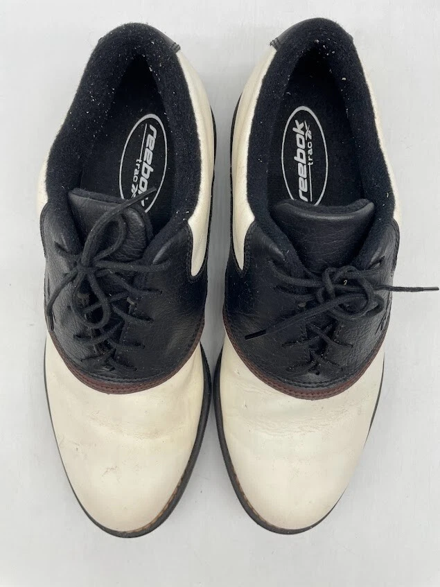Zapatos de golf Reebok para hombre blancos/negros/marrones tracción descenso talla 8 Foto 4 de 4
