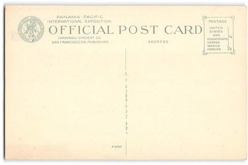 Pacific Ocean Fountain of Energy Oben Ohne Statue PPIE San Francisco 1915 Postkarte - Bild 2 von 2