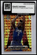 2021 - 22 Panini Mosaic Kawhi Leonard Straight Fire #14 Prizm Clippers MBA Cert