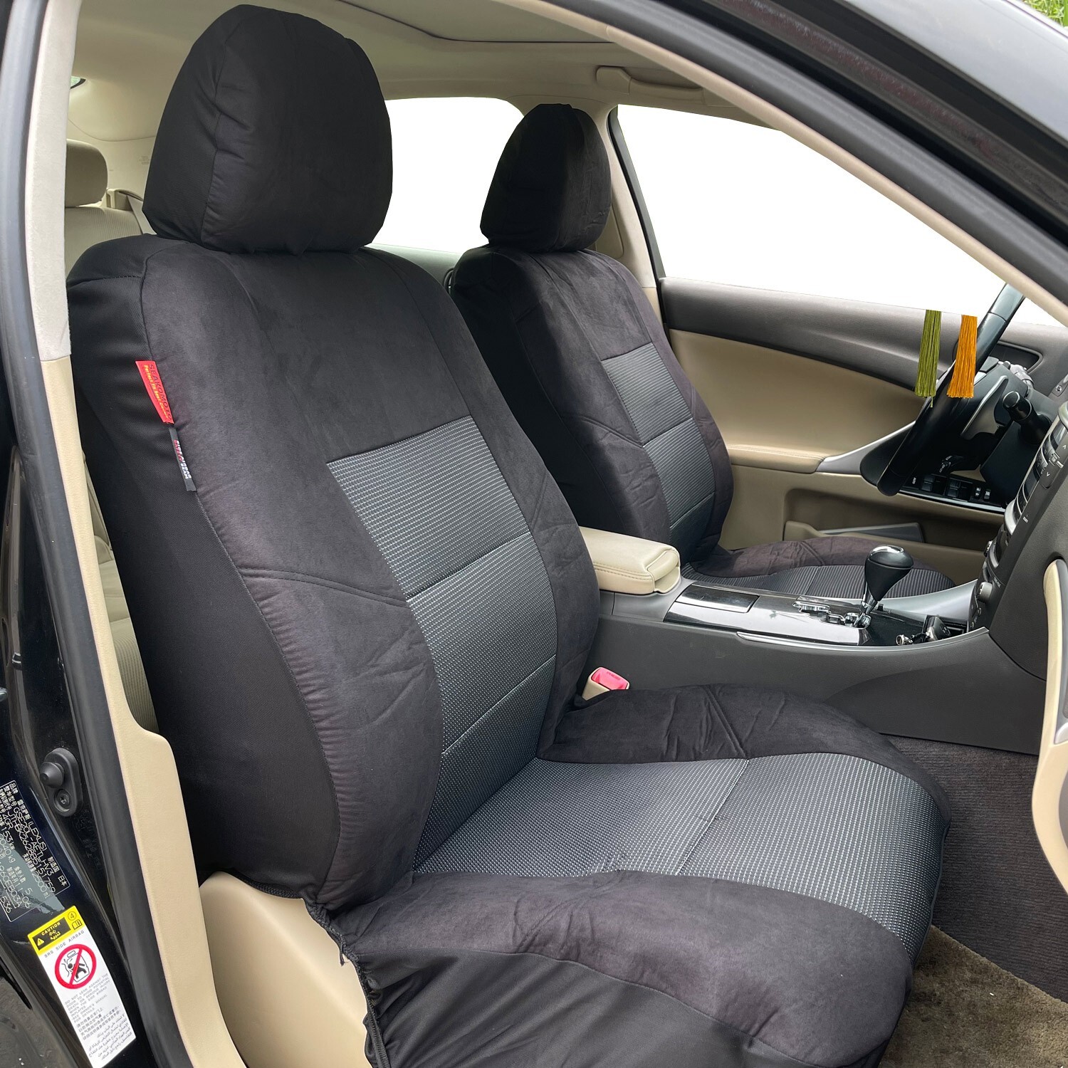 Waterproof Microfiber Suede Seat Covers for GWM Cannon Ute Black Carbon