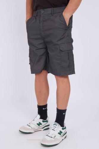 Mens Multi Cargo Pockets Elasticated Shorts Cotton Combat Half Pants Fishing - Picture 9 of 23