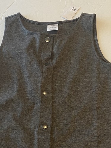 Gap Kids Girls Jumper Size Large (10) Gray Dress Pocket Snap Up Sleeveless - Picture 3 of 5