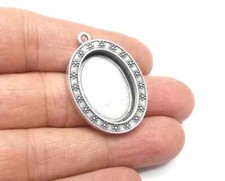 Flower Oval Pendant Blanks, Resin Bezel Bases, Mosaic Mountings Dry flower Frame