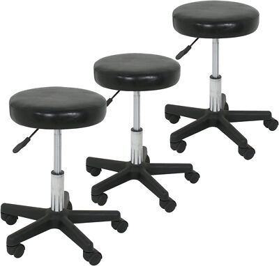 3X Adjustable Hydraulic Rolling Salon Stool Tattoo Massage Facial Spa Chair 