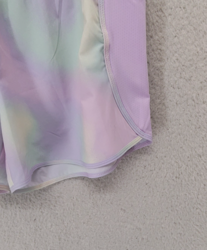Lands End Girl Short Extra Large Purple Tie Dye Poly Blend Pull On Side Pocket - Picture 5 of 18