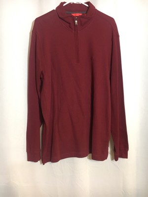 Download IZOD Mens Quarter Zip Pullover Sweatshirt Red XL | eBay