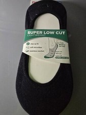 Womens Peds Black Super Low Cut Lightweight Liner Socks 3 pck NEW NWT