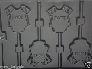 Baby Vest Babygrow Baby Shower Chocolate Lollipop Lolly Mould 4 On 1 Ebay