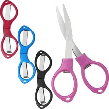 4Pcs Small Folding Scissors - Portable Mini Travel Scissors, Stainl