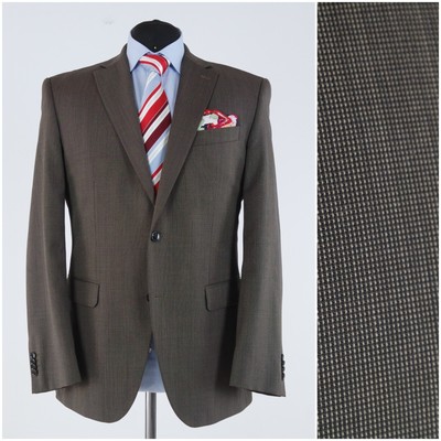 Mens Brown Sport Coat 42R US Size BENVENUTO Wool Blazer Jacket