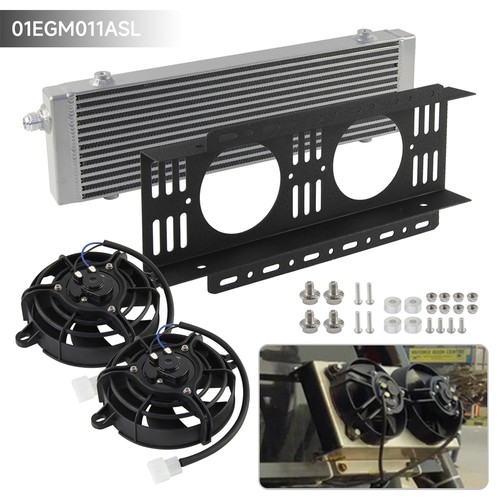 Universal Dual 5.5'' Electric Fan+ Large AN10 Oil Cooler Bar&Plate Cross Flow - Picture 5 of 12