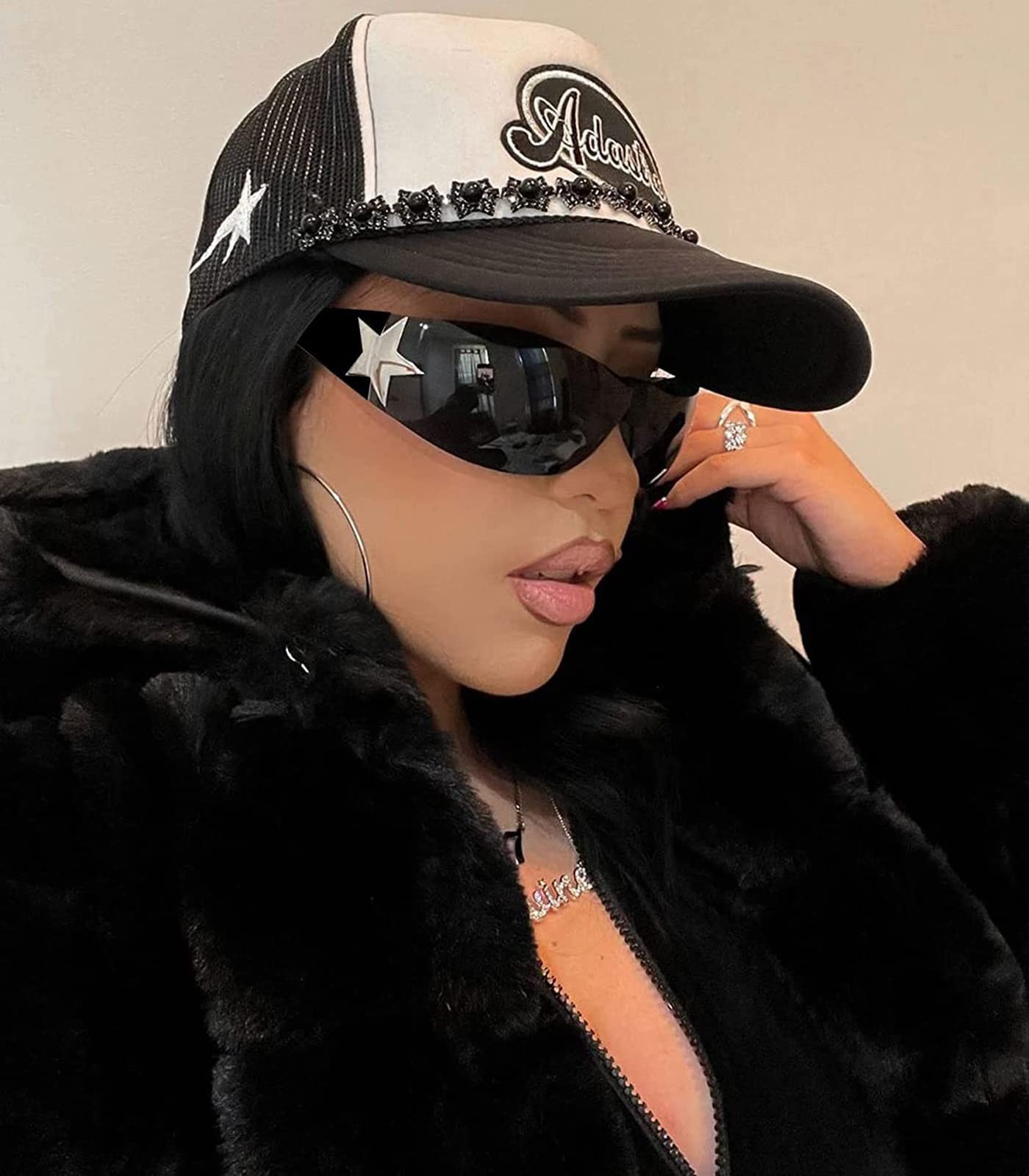Y2K Rimless Wrap Around Sunglasses Oversized Fashion Shades for Women Men image 6