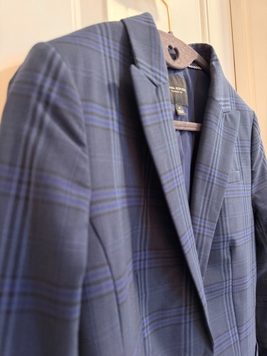 Banana Republic klassische Passform kariert Wollmischung Blazer Damengröße 4 blau kariert - Bild 2 von 7