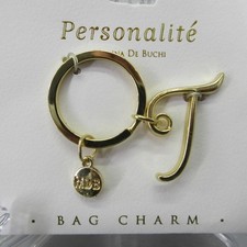 Marina De Buchi Personalite Gold Tone T Letter Initial Bag Charm Keyring