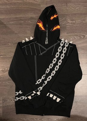 Marvel Ghost Rider Men s Medium Black Full Zip Graphic Hoodie