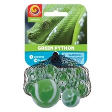 Mega Marble GREEN PYTHON MARBLE NET 24 Player Marbles 1 Shooter Marble