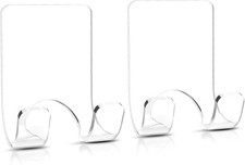 Shower Wall Razor Holder, Acrylic Adhesive Razor Hooks for His Clear, 2 Pcs