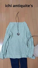 Ichi Antiquites Gingham Check Wide Pullover Shirt Linen Free Size From Japan