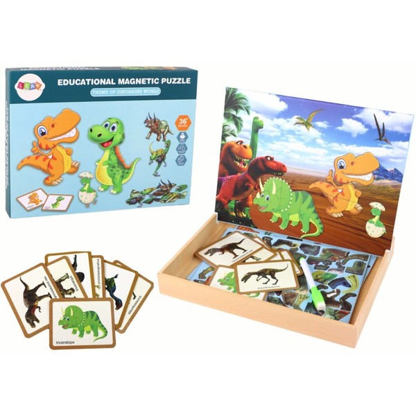 Lean Toys Magnet Dinosaurier Dino Puzzle Puzzlematte Kinderpuzzle 36 Teile-image