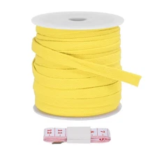Flat Drawstring Cord 12mm x 22 Yd, Replacement Flat Rope with Ruler Yellow