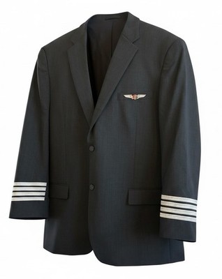 NEW Authentic American Airlines Captain Pilot Uniform Jacket Blazer 48L + Wings