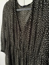 Zara Green Chiffon Midi Dress Spot Dress size Large