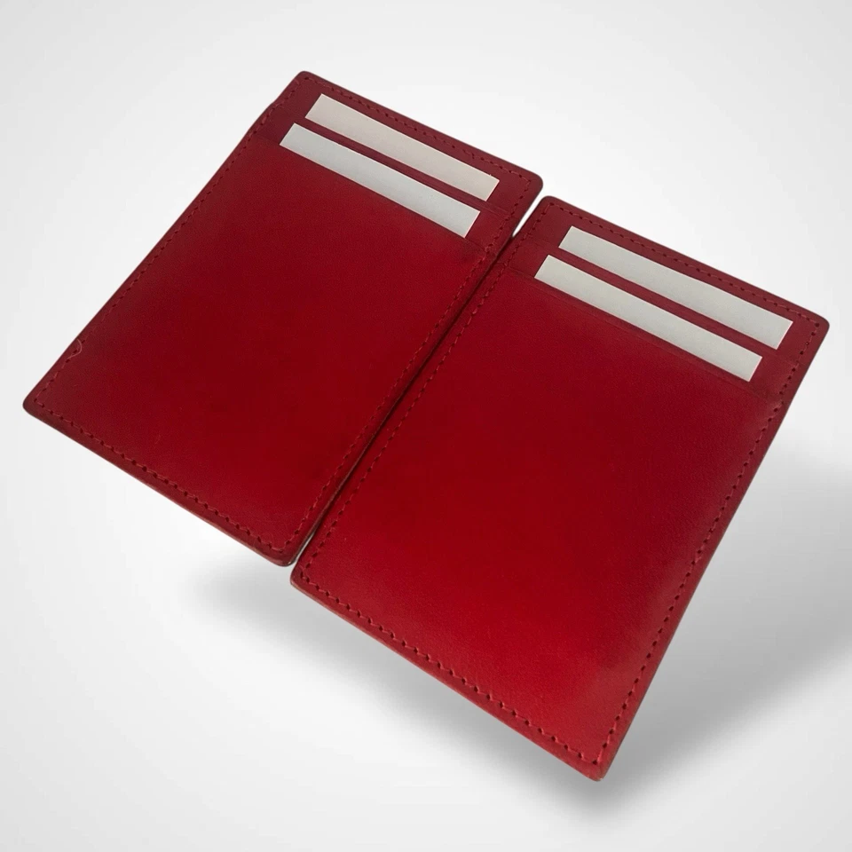 Маленький волшебный бумажник J CREW наизнанку держатель для кредитных карт натуральная кожа красный бирюзовый - Изображение 4 из 4