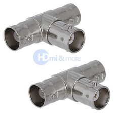 2x BNC T Adapter Female Jack Coaxial Coax Splitter CCTV Camera